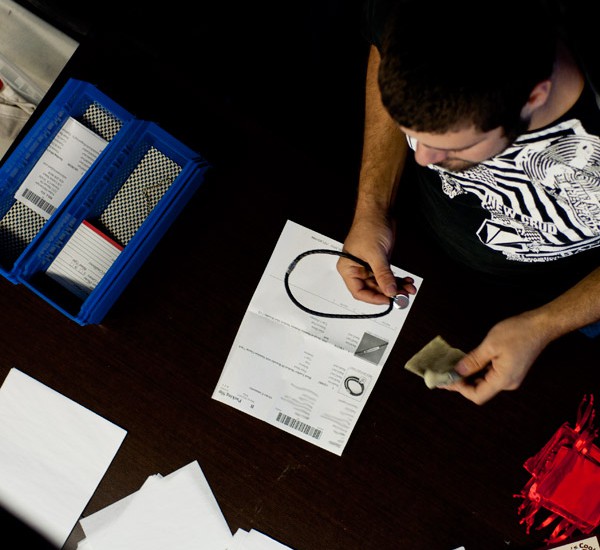 final quality check for engraved jewelry