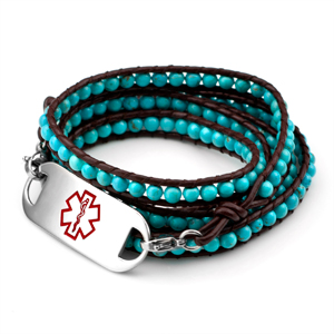 turquoise beaded wrap bracelet