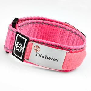 Pink Sports Strap Diabetic Bracelets for Women and Men