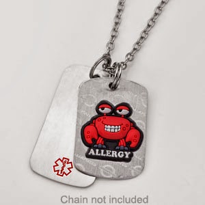 childrens shellfish allergy dog tag