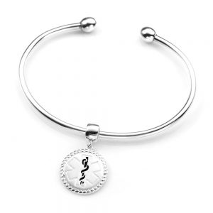 silver medical alert charm bracelet