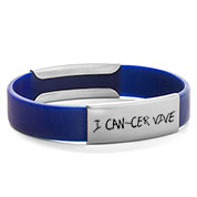 blue cancer medical alert bracelet