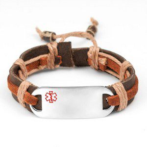 adjustable hemp medical alert bracelet