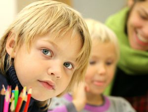 adorable little boy learnin