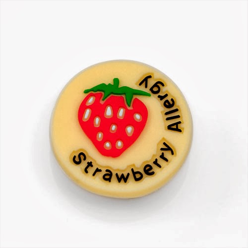 strawberry allergy button bracelet kids