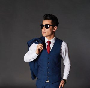 man wearing fashionable suit