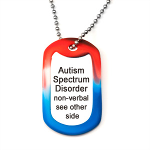 autism medical alert dog tag