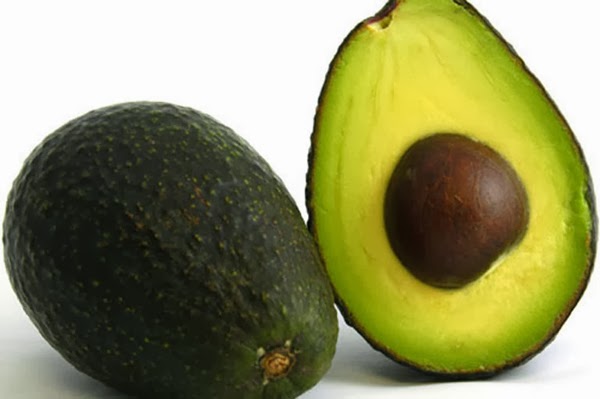 sliced open avocado
