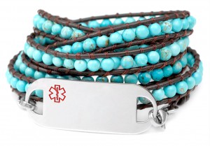 Beaded Leather Medical Bracelets