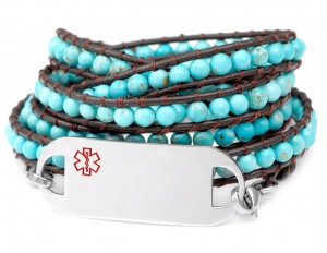 Beaded Leather Medical Bracelets