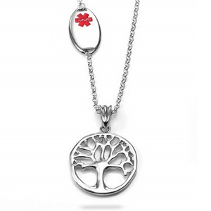 natural tree medical alert necklace