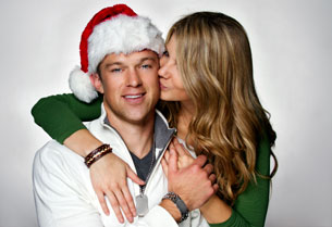 Couple in Santa hats