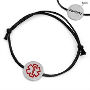 black cotton medical bracelet