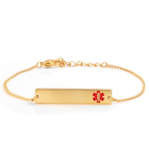 gold medical alert bracelet