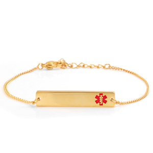 gold medical alert bracelet for her