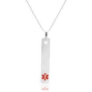 silver bar medical alert pendant