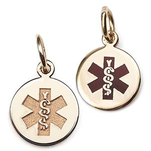 14k gold medical id charms