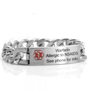 stainless steel medical bracelet for men