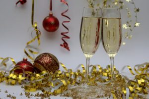 holiday champagne toast