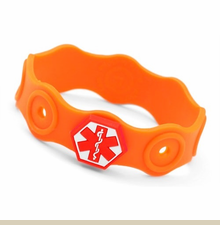 kids rubber medical ID allergy bracelet