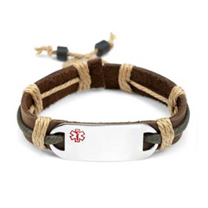 logan leather medical bracelet sticky jewelry