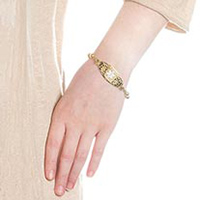 woman wearing medical id bracelet