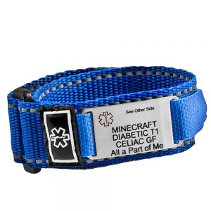 blue sports strap medical alert bracelet