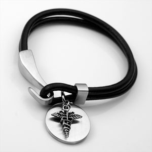 Leather Medical ID Bracelet