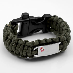 paracord medical alert bracelet for men