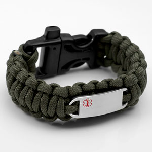 black paracord medical id for kids