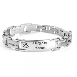 stainless steel mens medical bracelet