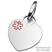 heart shaped medical id pet tag