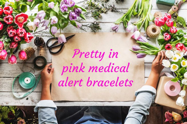pretty in pink medical id bracelets for women