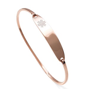 rose gold medical bracelet