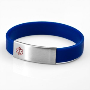 blue silicone medical bracelet