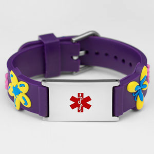 purple flower medical bracelet for kids purple flower medical bracelet for kids