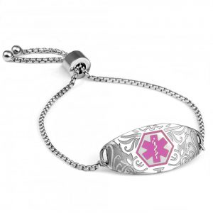 pink medical alert bracelet for women