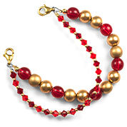 gold bead medical bracelet