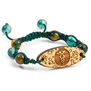 engravable gemstone medical charm bracelet