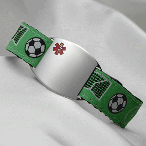 Soccer Pattern Allergy Bracelets