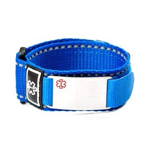 blue sports medical bracelet