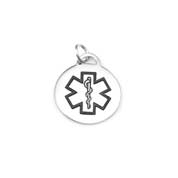 round stainless steel medical id charm