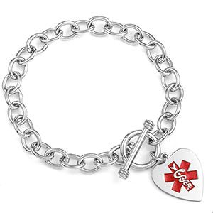 sterling silver tiffany style medical bracelet