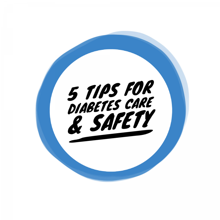 blue circle tips for diabetes care and safety