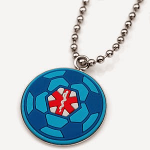 soccer ball medical id allergy pendant