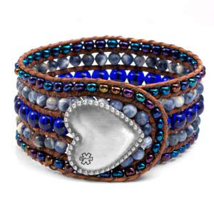 wide beaded medical alert bracelet cuff