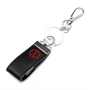 medical id leather usb key chain